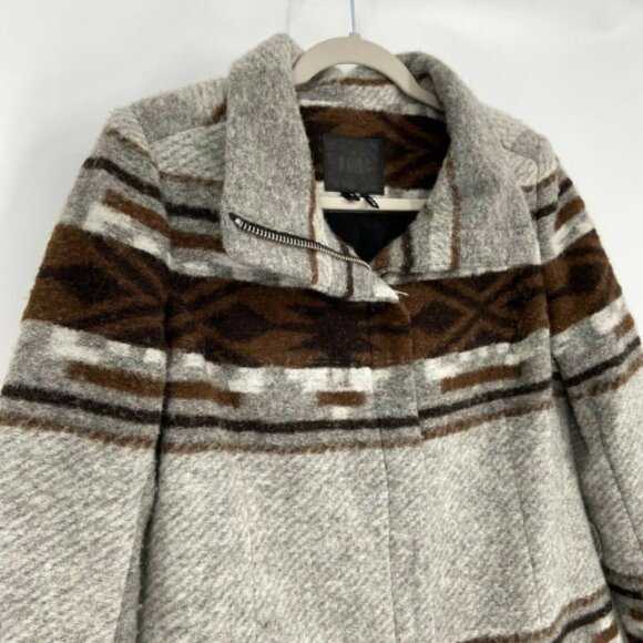 PAIGE HAYLYNN Coat Size Small Heather Grey/Custard/Dark Brown Wool‎ Blend - Picture 7 of 12